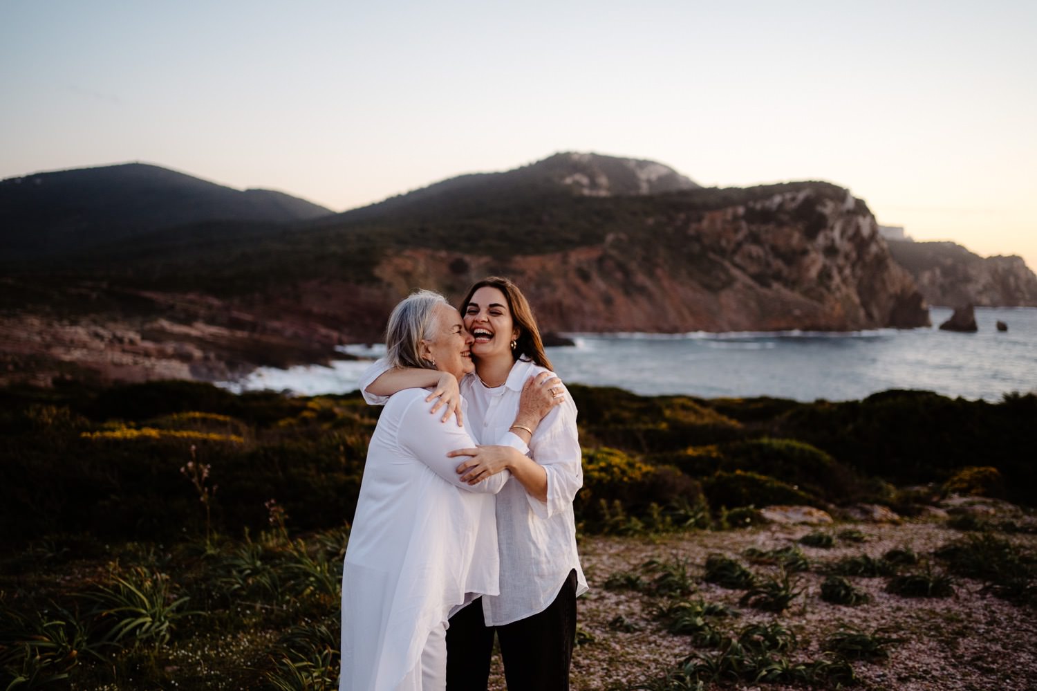 Adult mother and daughter portraits Sardinia 